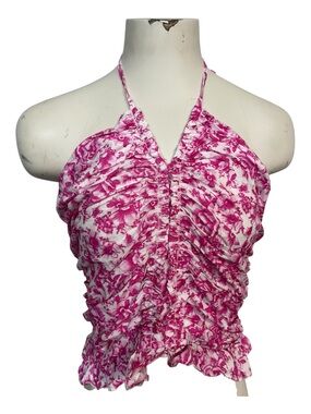 Aqua Halter Top Pink Floral Xl